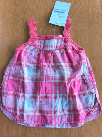 319125 débardeur rouge blanc fille 3 mois kitchoun