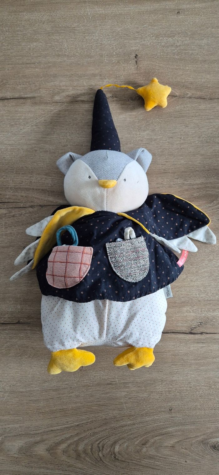 Peluche d'activités hibou magicien