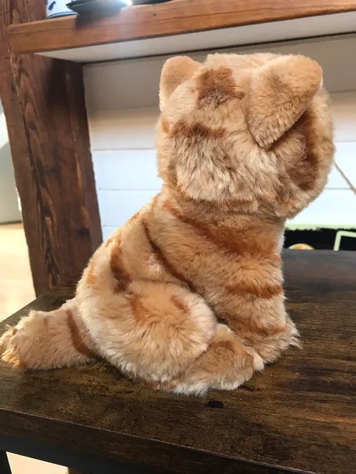 Peluche Chat chaton Roux et blanc en TBE - photo numéro 3