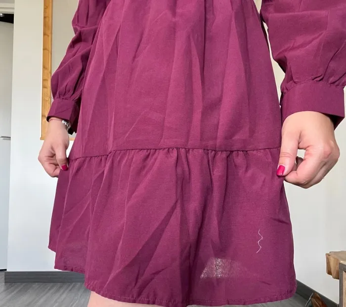 Robe bordeaux imprimée Mandelino - photo numéro 3