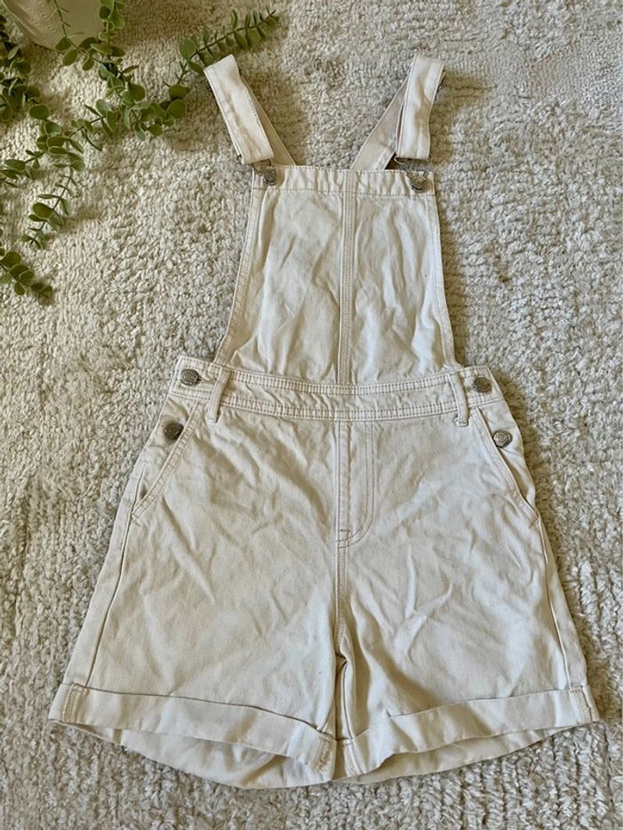 Combishort salopette en jeans