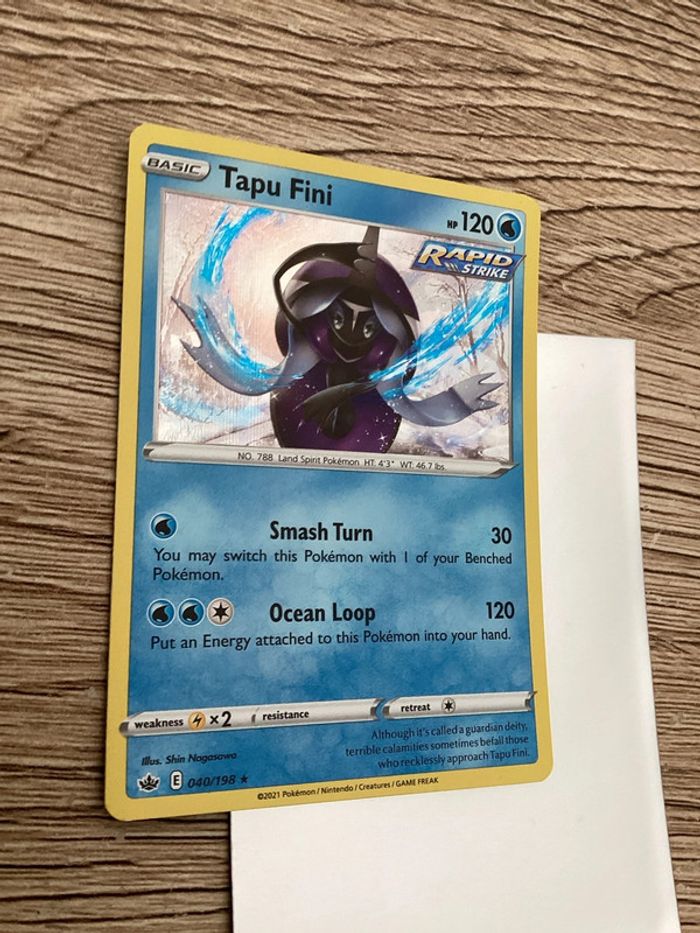 carte Pokémon 040/198 tapu fini holo holographique anglais ANG année 2015 - photo numéro 2