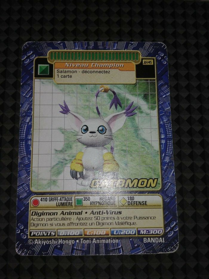 Carte Digimon CCG Gatomon Jd-145 Niveau Champion FR VF Bandai card rare Monster