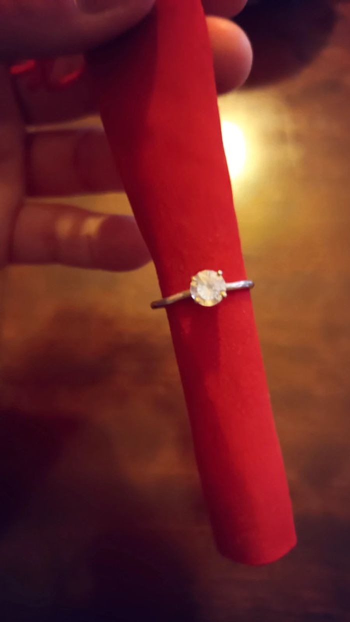 Solitaire en argent 925 et gros zirconium