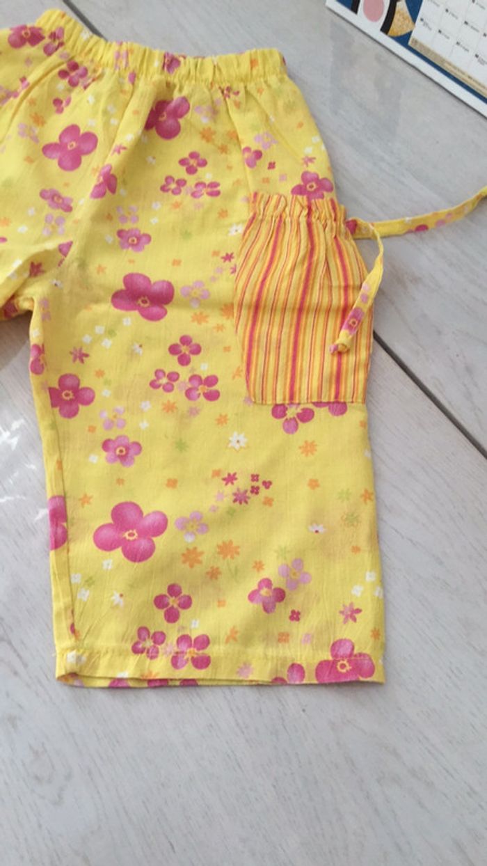 Pantacourt été jaune fleuri 4ans Les Minots - photo numéro 2