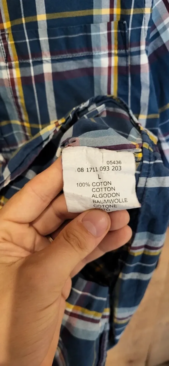 Chemise à carreaux bleu Cargo homme taille L – style casual - Très bon état - photo numéro 6