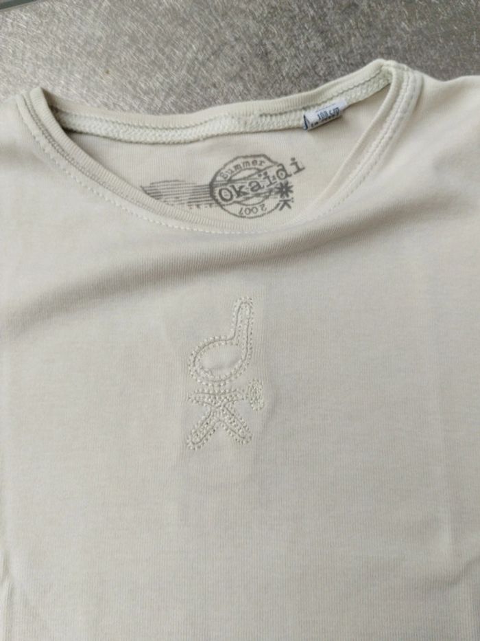 Lot de 2 Tee-shirt manches courtes 5 ans fille Petit Bateau et Okaïdi - photo numéro 7