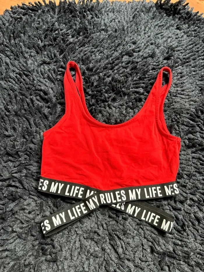 Brassière/haut rouge sport femme - photo numéro 4