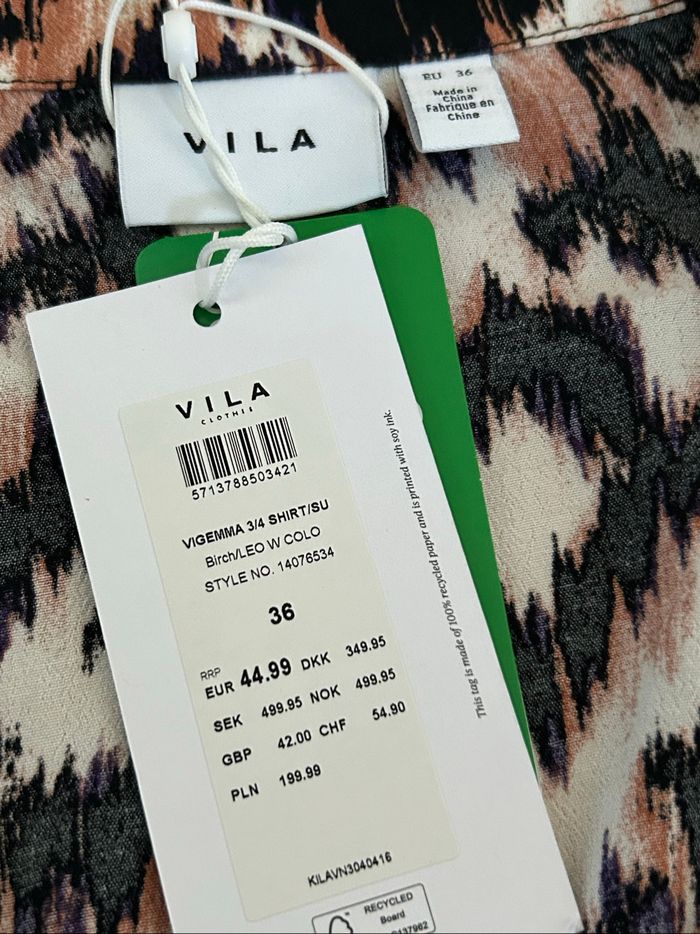 Blouse léopard neuve à manches longues Vila taille 36 (valeur 45€) - photo numéro 9