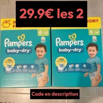 160 couches taille 6 baby dry pampers