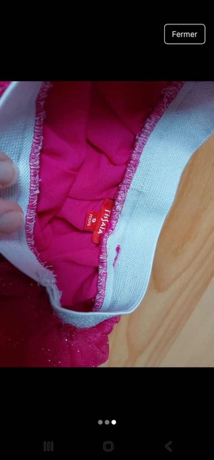 Jupe pailletée rose fille Taille 9 mois tissaia - photo numéro 3