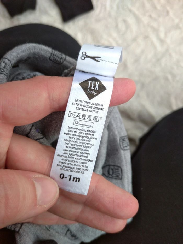 Lot de 2 pantalons confortables sarouel Mixte 0/1 mois Chat Milk you lait Tex Baby 100% coton - photo numéro 9