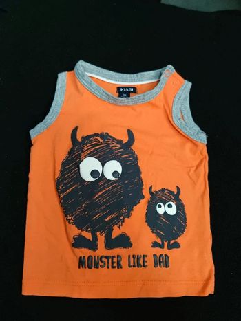 Débardeur Monster like dad T.3 mois