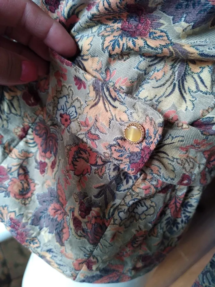 Chemise chemisier tunique printemps automne fleurs flower vintage retro country cottage core - photo numéro 3