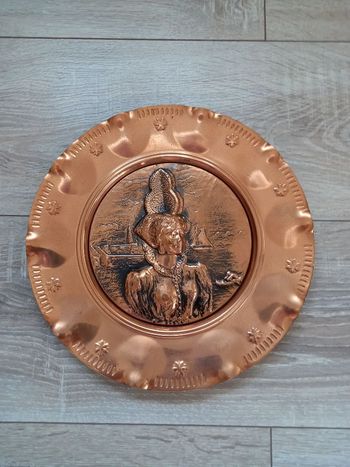 Assiette décorative en cuivre vendéenne diamètre 27 cm