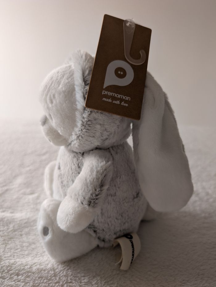 Peluche musicale Lapin Gris Blanc - photo numéro 3