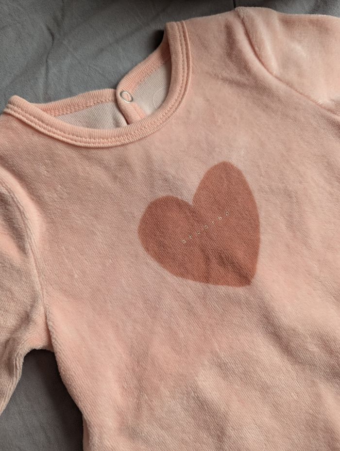 Pyjama velours fille Absorba 3 mois 59cm - photo numéro 2