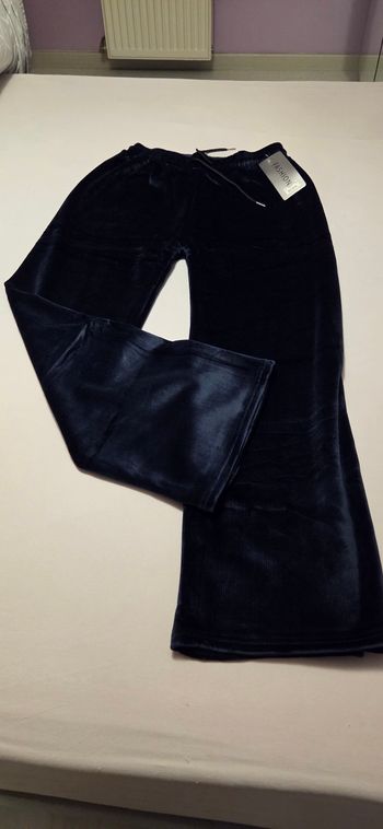 Pantalon velours intérieur polaire bleu nuit T.XL Fashion
