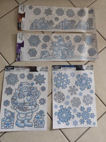 Stickers fenêtres noël pailletés