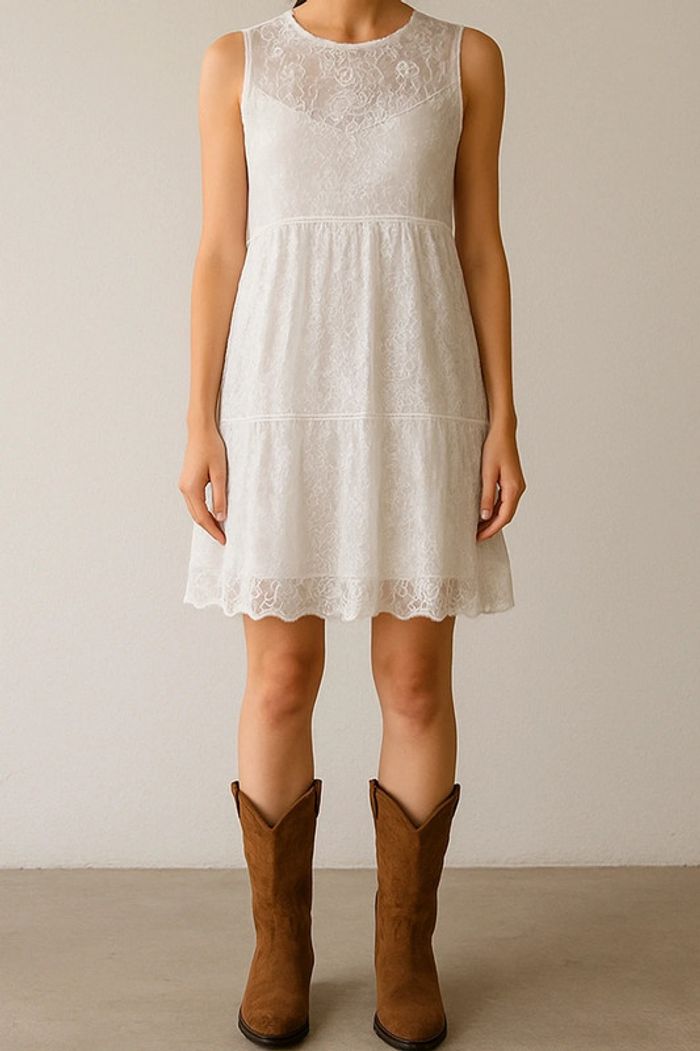 Magnifique robe en dentelle blanche Promod taille S