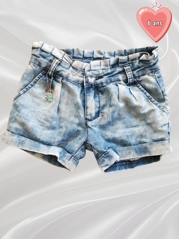 Short bleu fille 6 ans