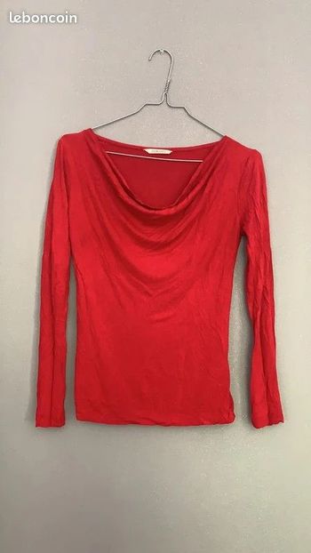 Haut manches longues Camaieu rouge T1 TS