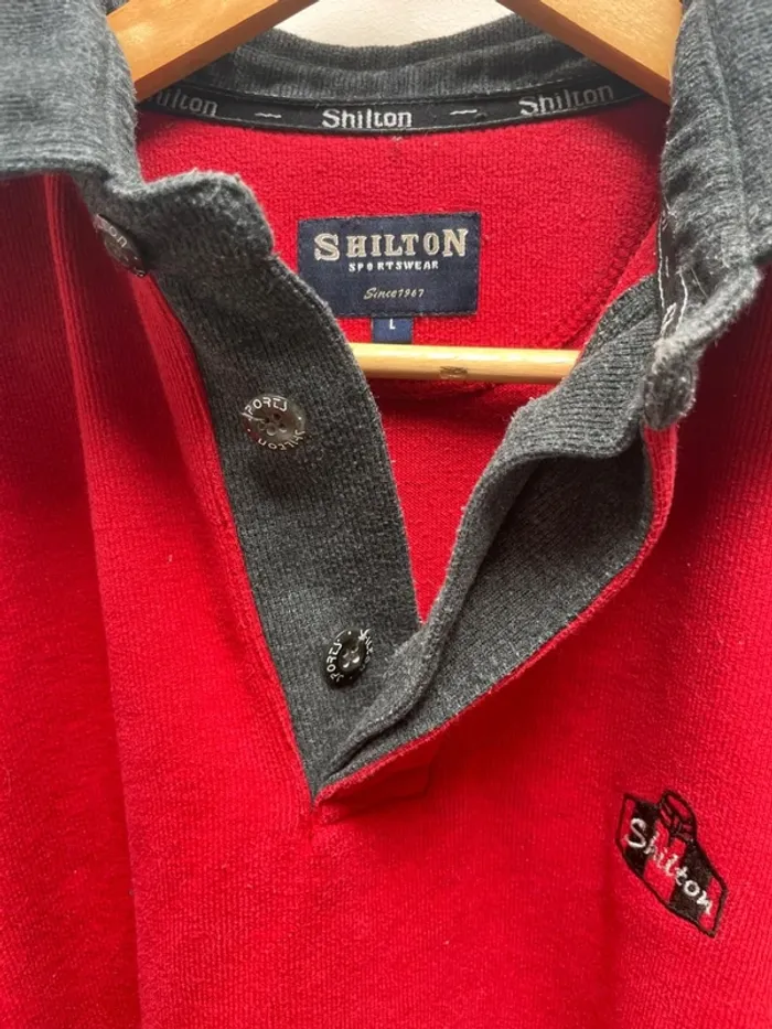 Rugby Polo Shilton Red Long Sleeves Mens Large - photo numéro 15