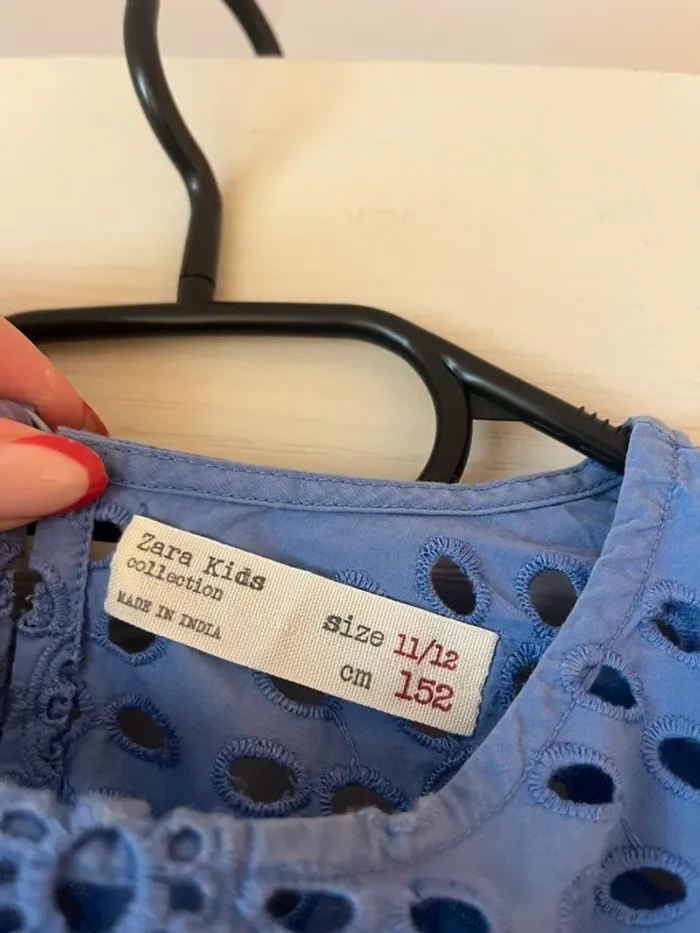 robe broderie zara bleu 11/12ans - photo numéro 4
