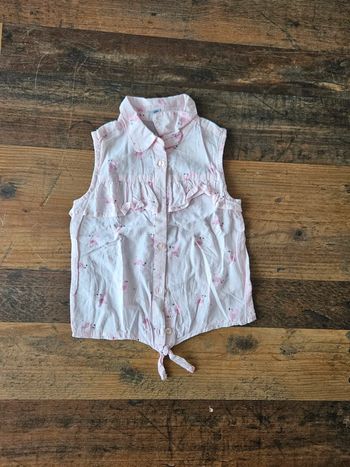 Jolie chemise sans manches flamant rose 2 ans