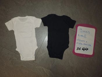 lot de 2 bodys taille 9 mois