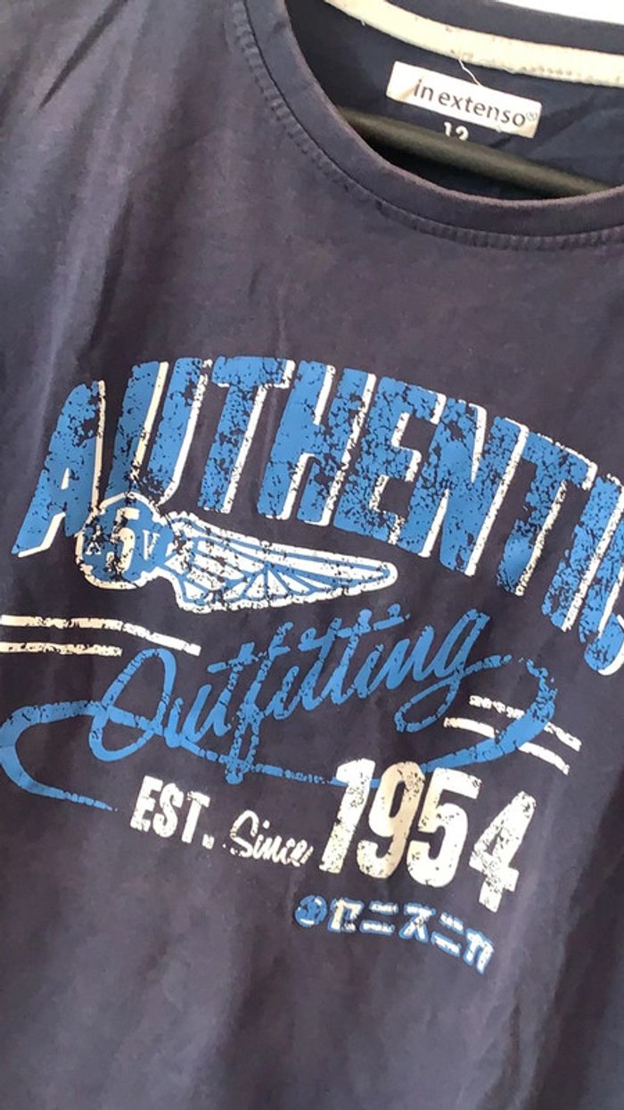 Tee shirt bleu imprimé In extenso 12 ans - photo numéro 2