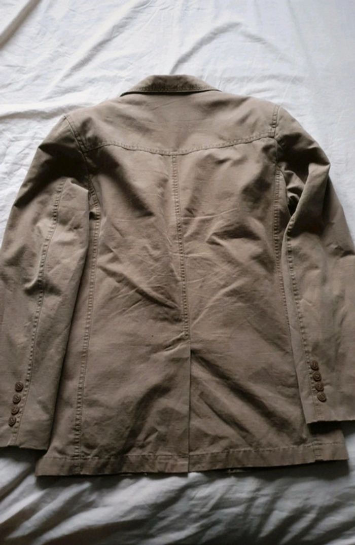 Veste costume homme coton et lin maron clair - photo numéro 2