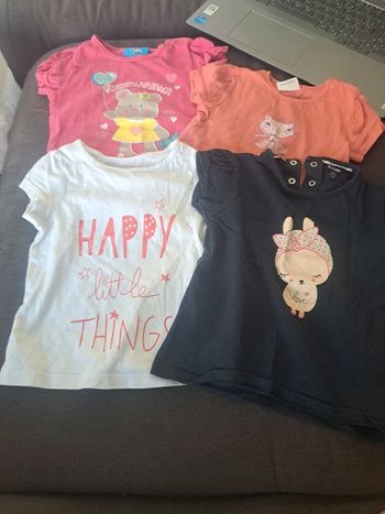 Lot de 4 t shirt manches courte 80 cm