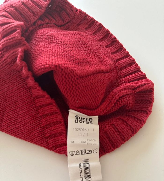 Gilet en tricot rouge - 3 mois - Sucre d’Orge - photo numéro 5
