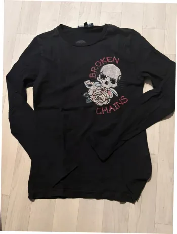 T-shirt 12 ans overgame noir manches longues
