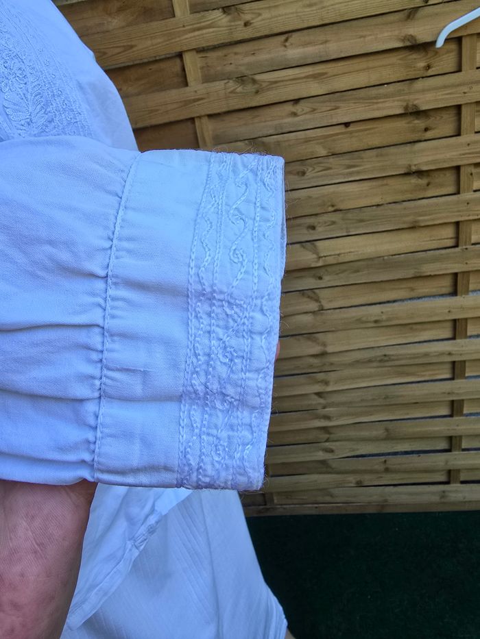 Chemisier blanc fine broderie 🍒vintage 90🍒taille 36/38/40 - photo numéro 5