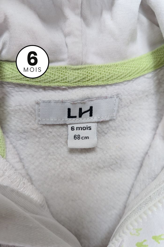 Gilet zippé / Sweat à capuche dinosaure 6 mois - photo numéro 3