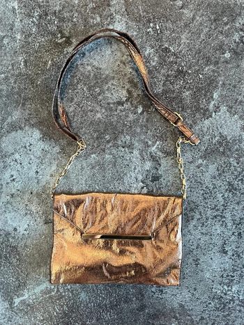Pochette cuivrée femme Punto Roma Cartera cobriza mujer rame donna Kupferfarbene Clutch Damen