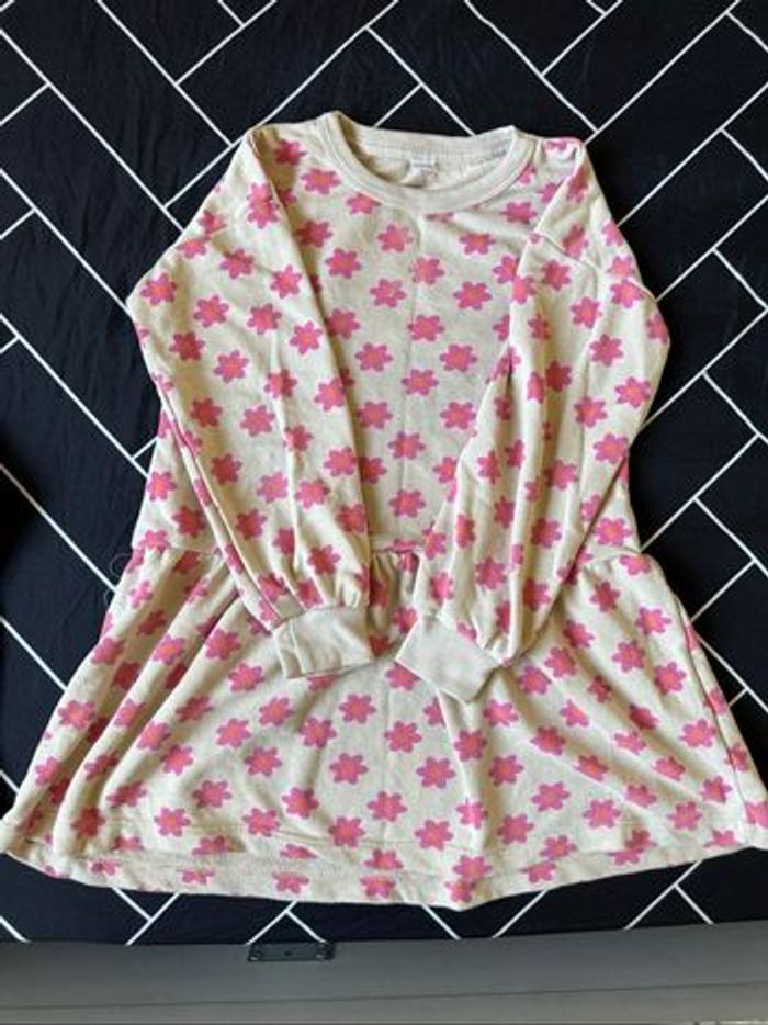 Lot fille – Robe sweat à fleurs + t-shirt manches longues emojis - photo numéro 4