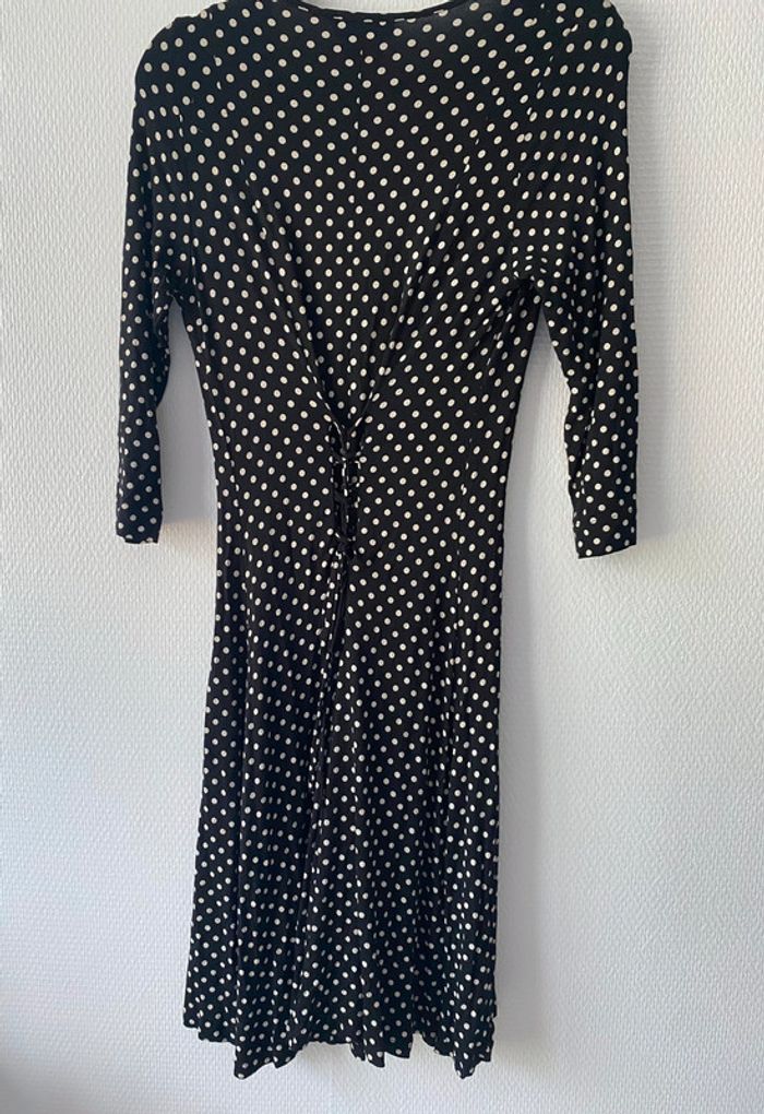 Robe midi à pois noirs et beige Isabelle de Pedro Taille 38/40 - photo numéro 5