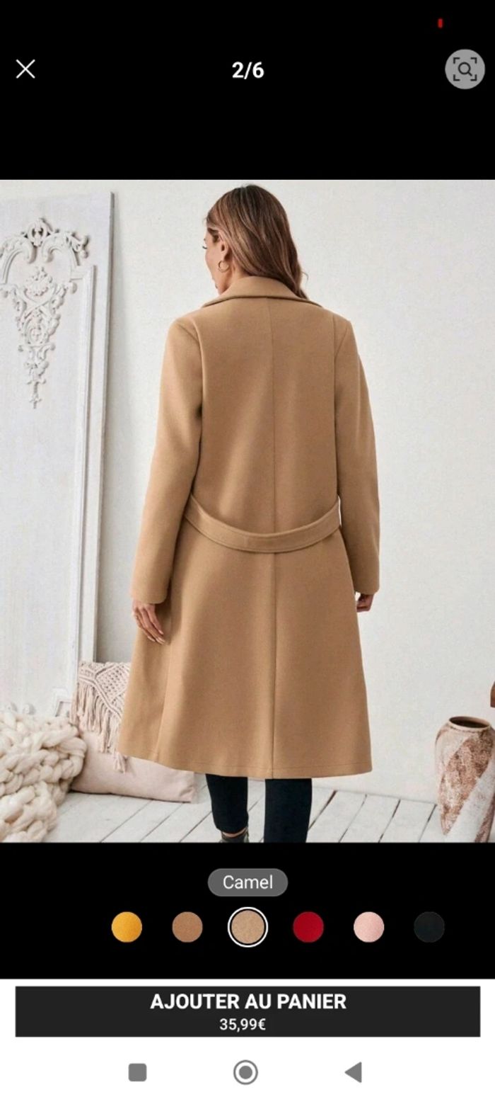 Manteau mi saison beige femme taille L - photo numéro 2