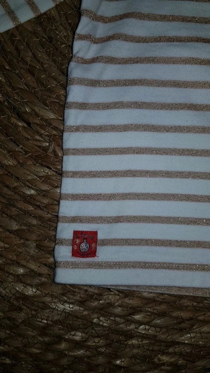 Superbe pull à rayures dorées fille 24mois sergent major - photo numéro 2