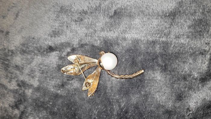 Broche libellule diamants perle nacrée - photo numéro 5