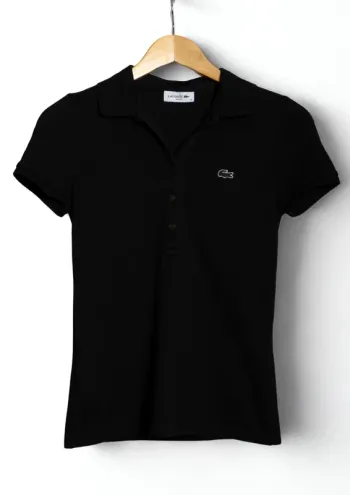 Polo noir manches courtes Lacoste Taille 34