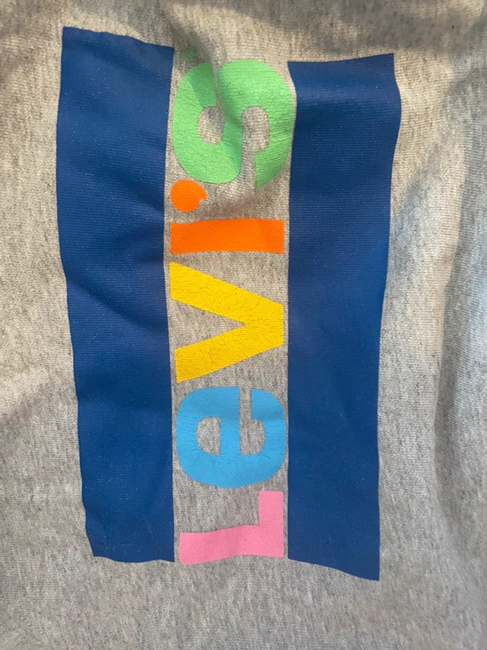 Sweat à capuche Levi’s gris unisexe 🌈 logo coloré vintage - photo numéro 7