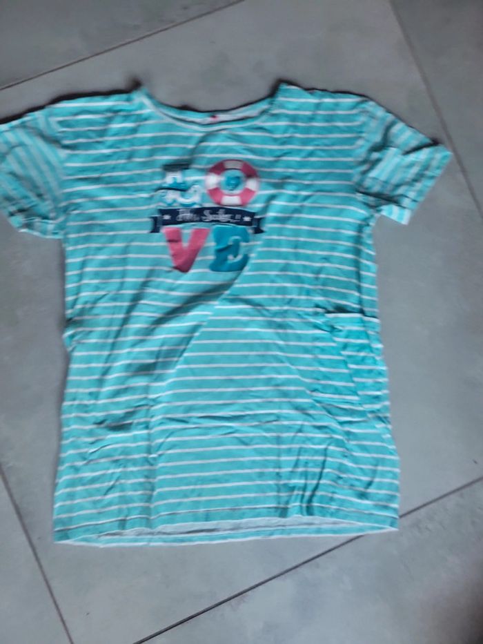 T shirt taille 42 44 large femme message love rayures - photo numéro 3