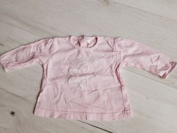 Vêtement bébé fille tee-shirt manches longues rose fleur 3 mois
