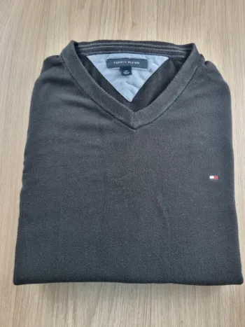 Pull a col V noir Tommy hilfiger Homme Taille M