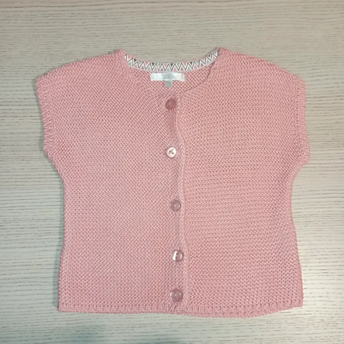 Gilet rose 12M manches courtes
