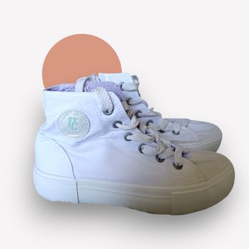 Baskets montantes blanches pointure 32 – zip côté pratique